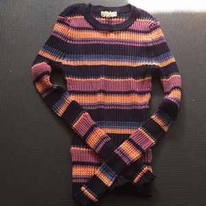 Colorful ribbed sweater